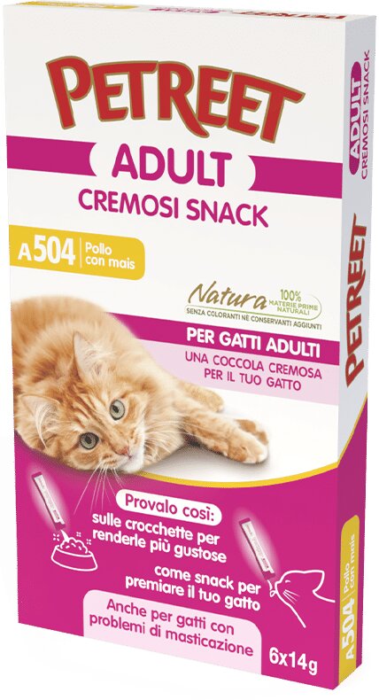 Petreet Snack Pollo Con Mais Cibo Umido Gatto Adulto 6 Bustine-2