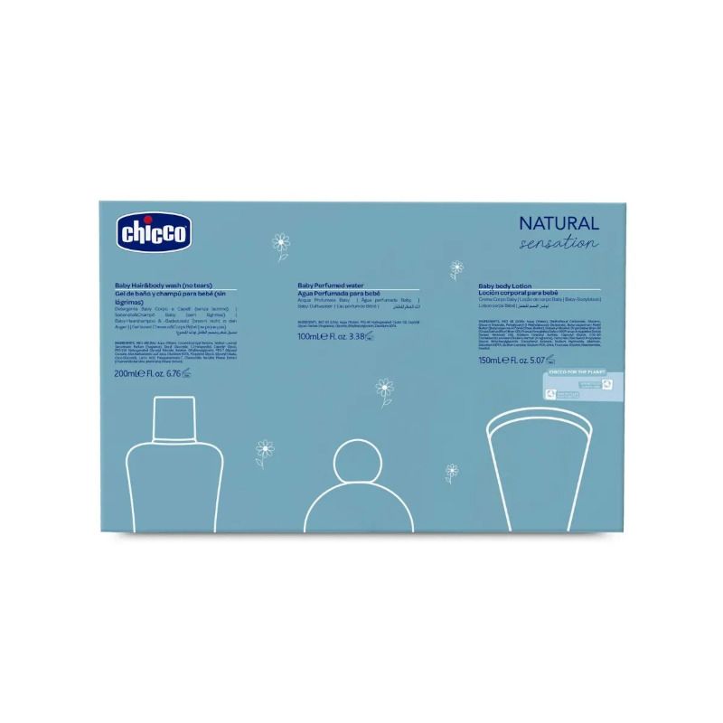 Chicco Natural Sensation Set detergente corpo e capelli 200ml + crema corpo 150ml + acqua profumata-2