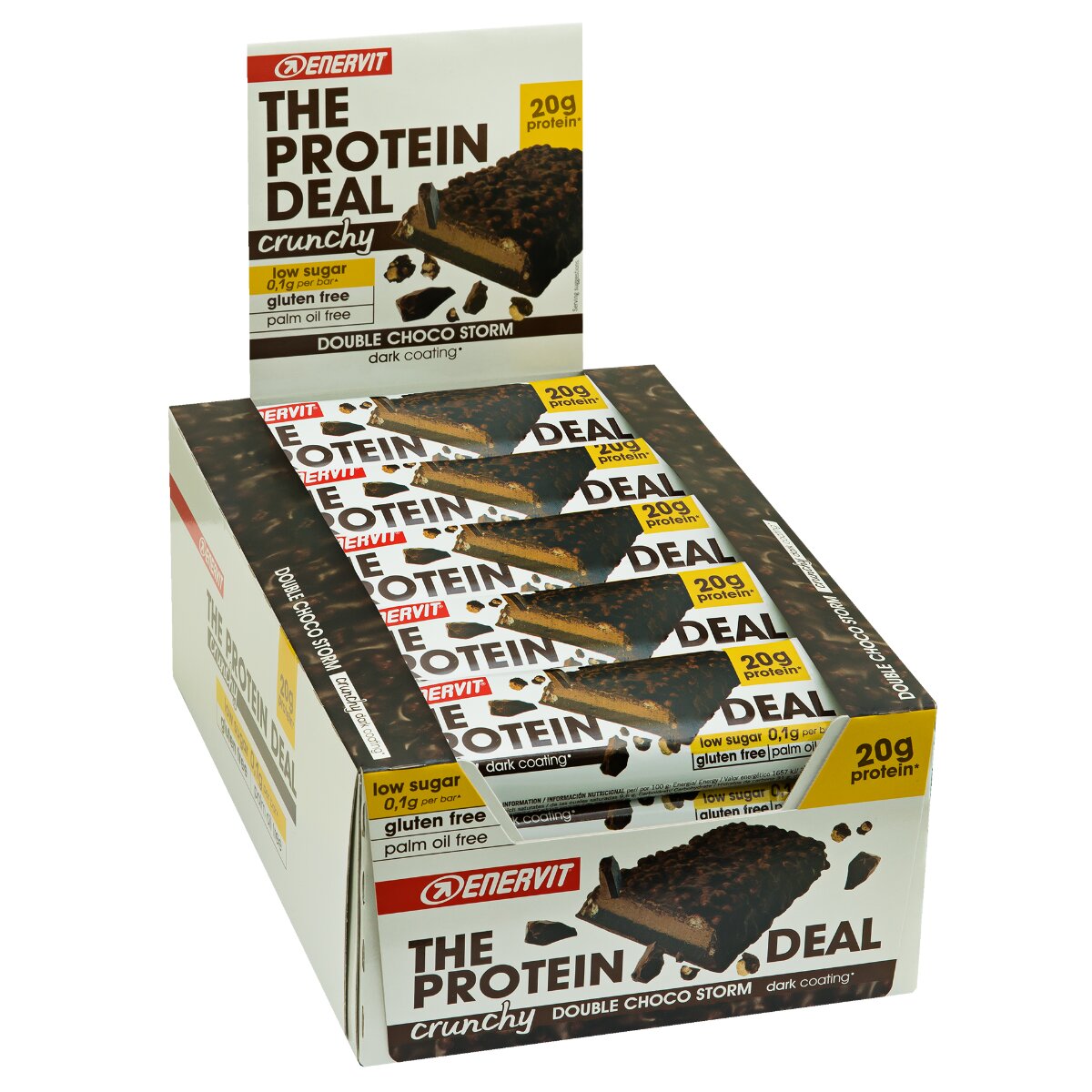 Enervit The Protein Deal Protein Bar Crunchy Double Choco 25 Barrette Da 55g-1