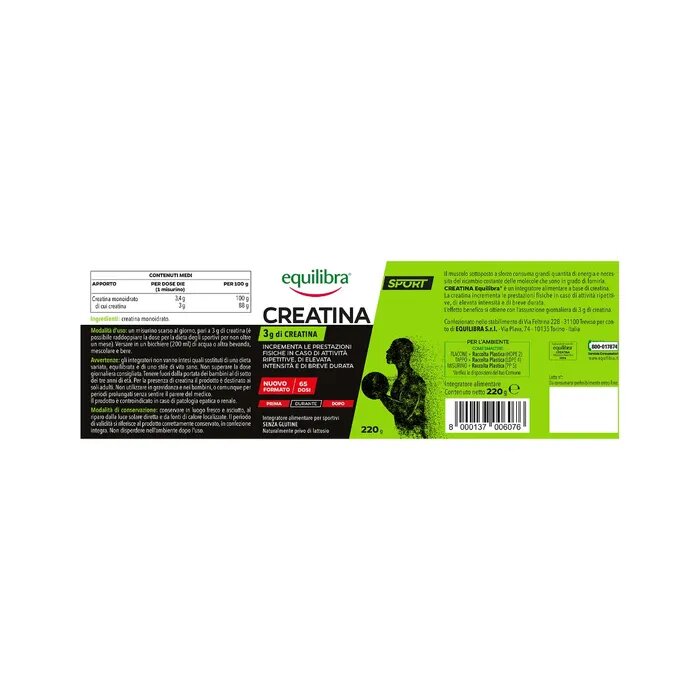 Equilibra Creatina Integratore 220g-12