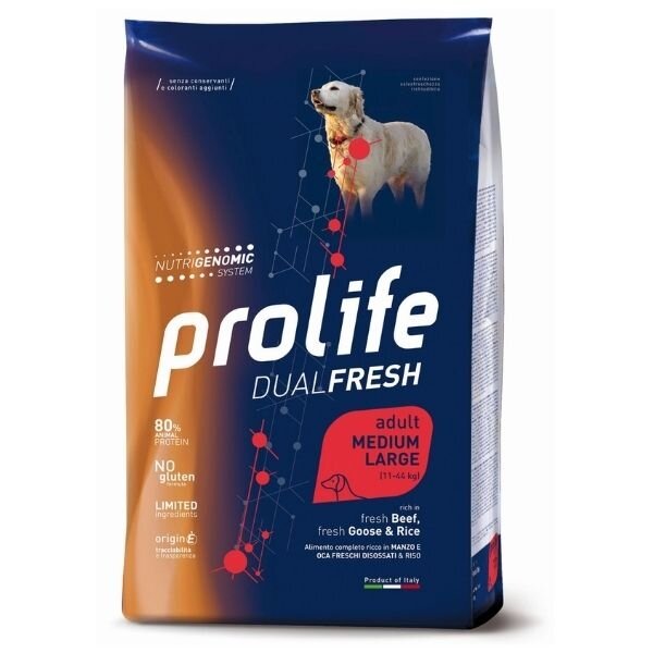 Prolife Dog Dual Fresh Adult Medium/Large Goose & Rice 12Kg-1