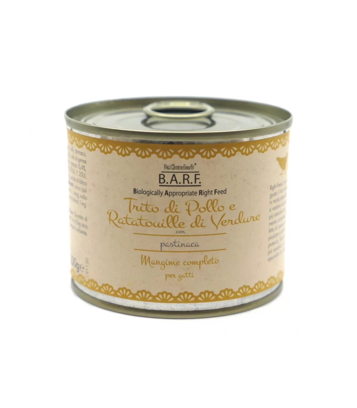 Barf Menu Completo Gatto Trito Di Pollo E Ratatouille Di Verdure Con Pastinaca 200g-1