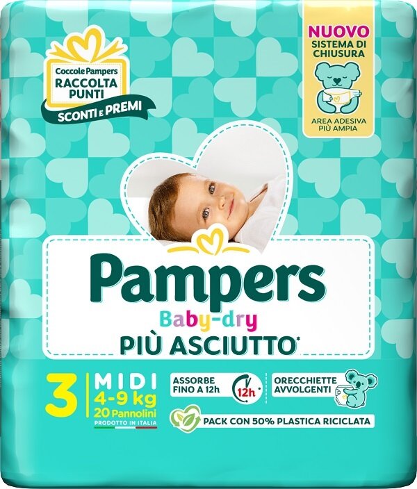 Pampers Babydry Taglia 3 Midi (4-9 Kg) 20 Pezzi-1