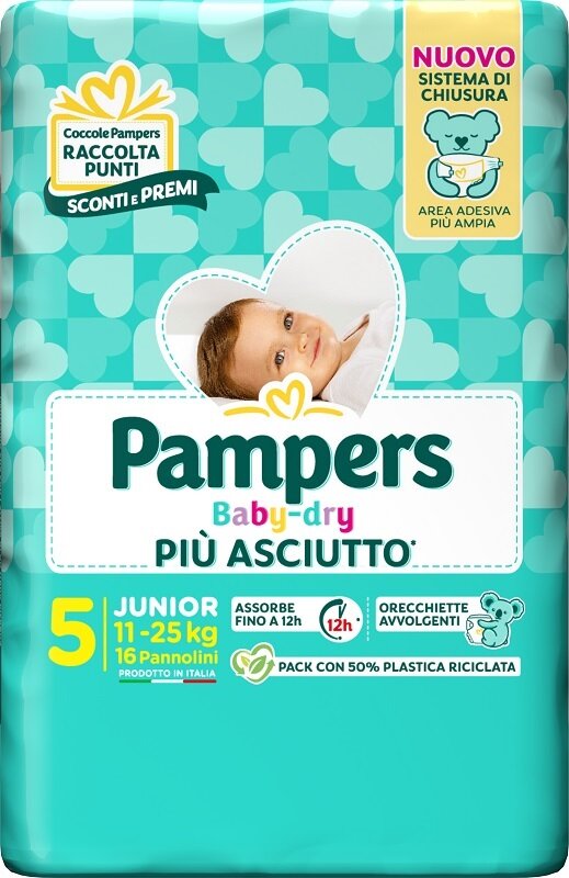Pampers Babydry Taglia 5 Junior (11-25 Kg) 16 Pezzi-1