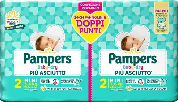 Pampers Baby Dry Pannolino Duo Downcount Mini 48 Pezzi-0