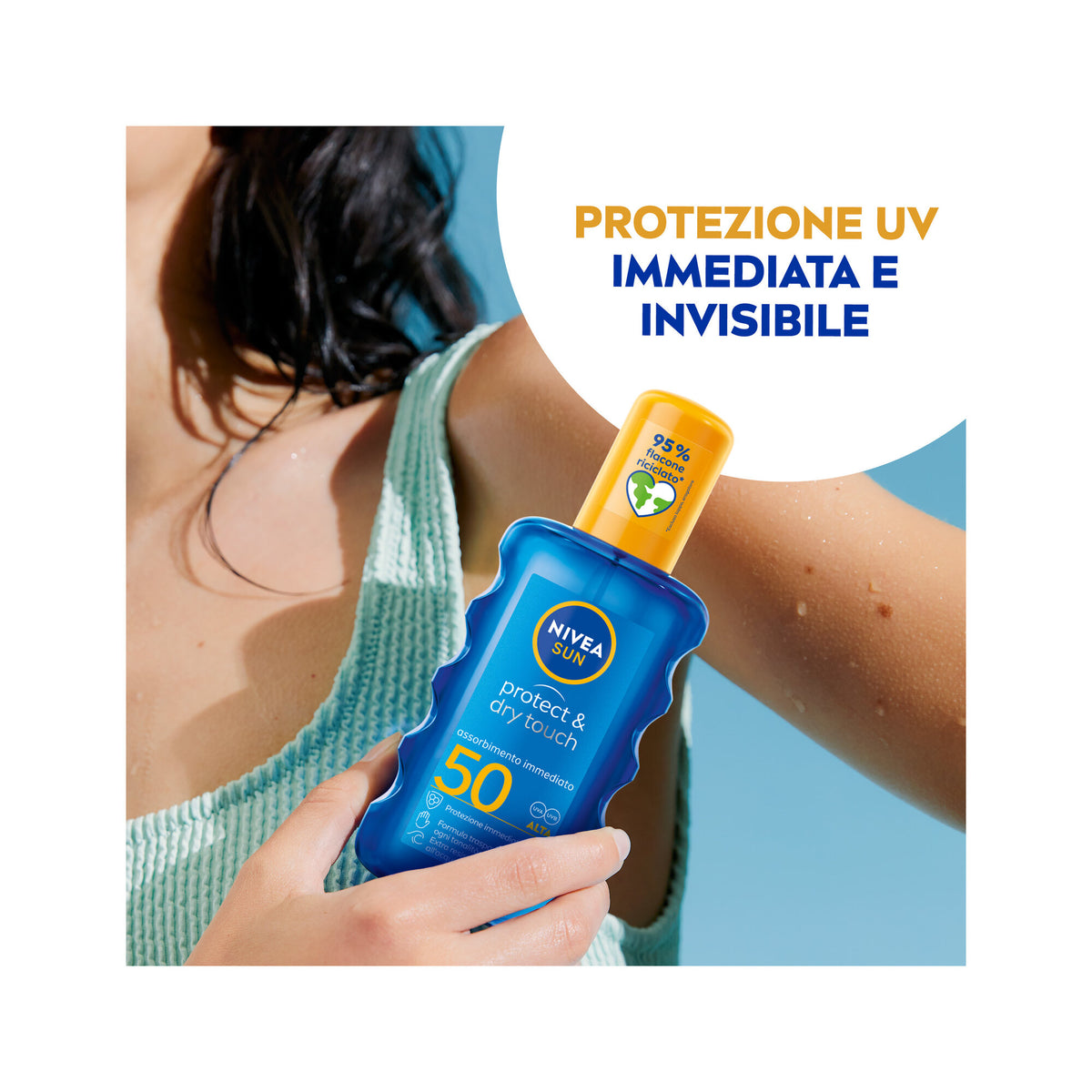 Nivea Sun Spray Solare Protect & Dry Touch Fp50 200ml Crema Solare 50 100% Trasparente Per Sportivi-11