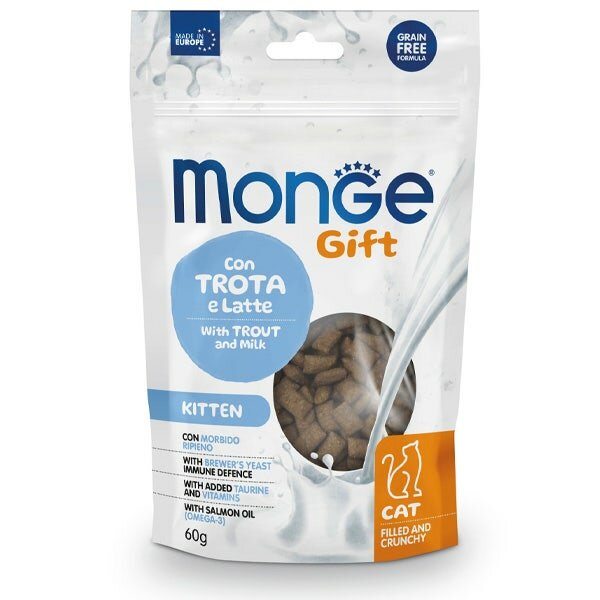 Monge Filled And Crunchy Snack Per Gattini Trota E Latte 60g-1