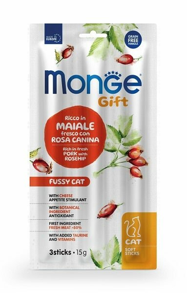 Monge Soft Sticks Per Gatti Maiale Fresco E Formaggio 15g-2