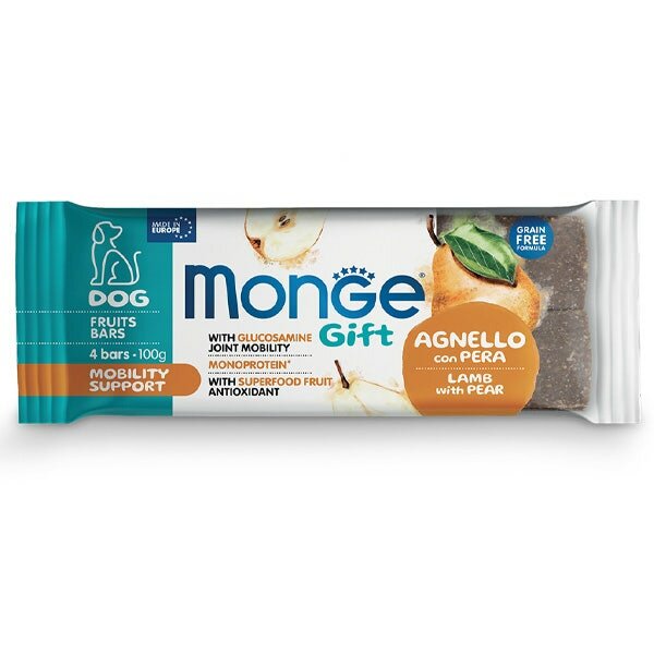 Monge Fruits Bars Mobility Support Barretta Per Cani Adulti Agnello Con Pera 100g-1