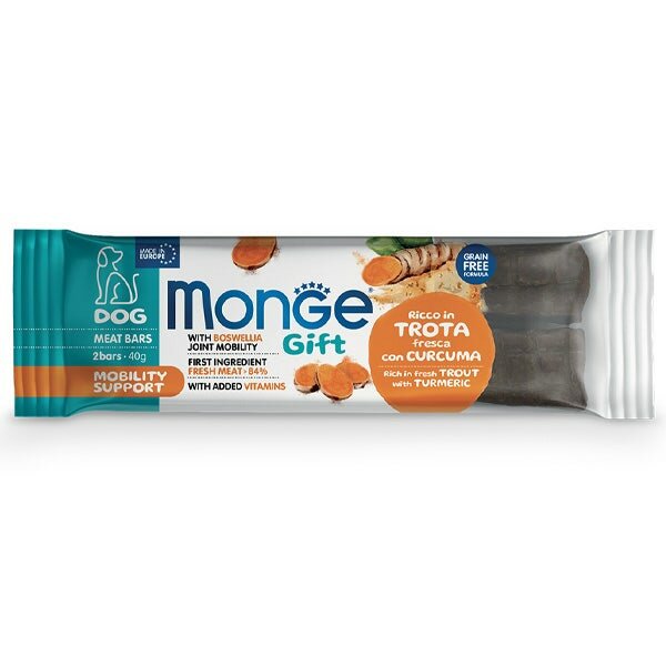 Monge Meat Bars Mobility Support Barretta Per Cani Adulti Trota Fresca Con Curcuma 40g-1