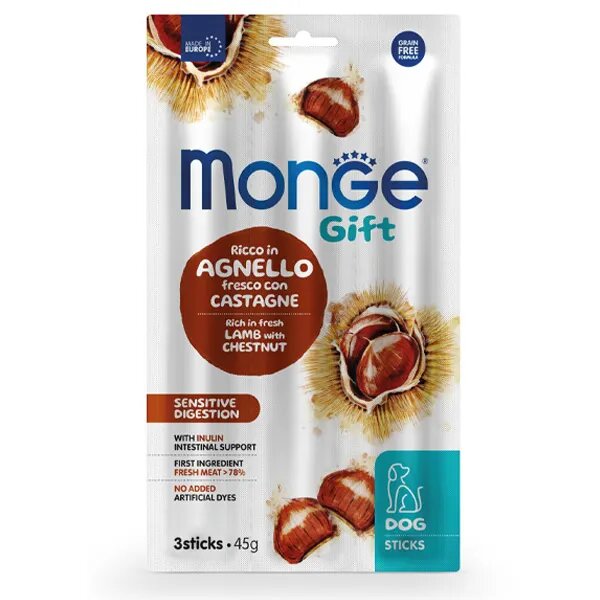 Monge Sticks Sensitive Digestion Per Cani Adulti Agnello Fresco Con Castagne 45g-2