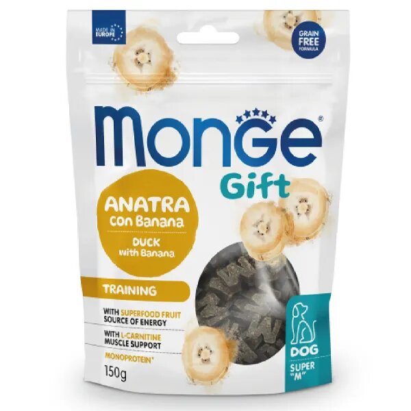 Monge Snack Training Per Cani Adulti Anatra Con Banana 150g-2