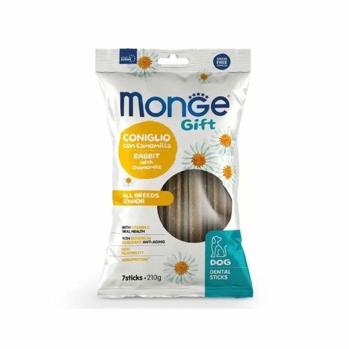 Monge Dental Sticks Coniglio Con Camomilla Per Cani Senior All Breed  210g-1