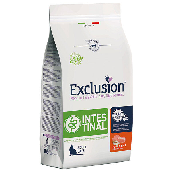 Exclusion Diet Intestinal Cat Maiale e Riso Cibo Secco Per Gatti 1,5kg-3