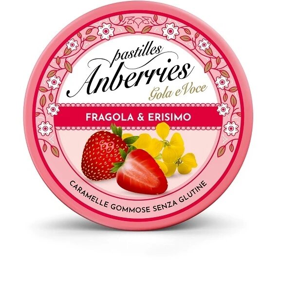Pastilles Anberries Fragola & Erisimo 50g-1