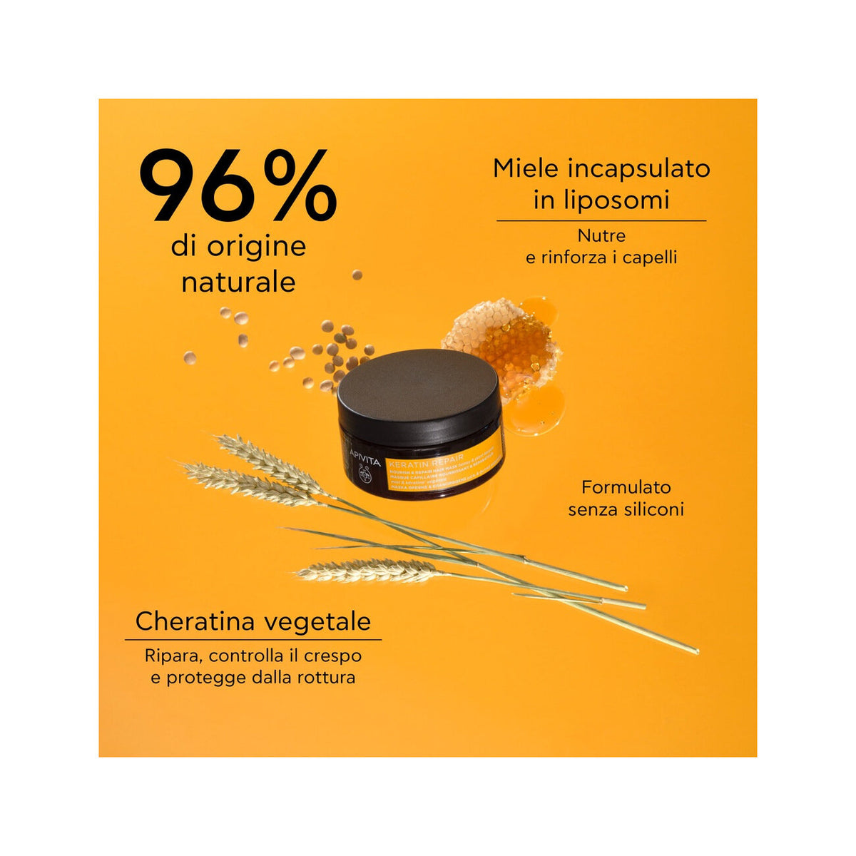 Apivita Keratin Repair Maschera Nutriente Riparatrice 200ml-3