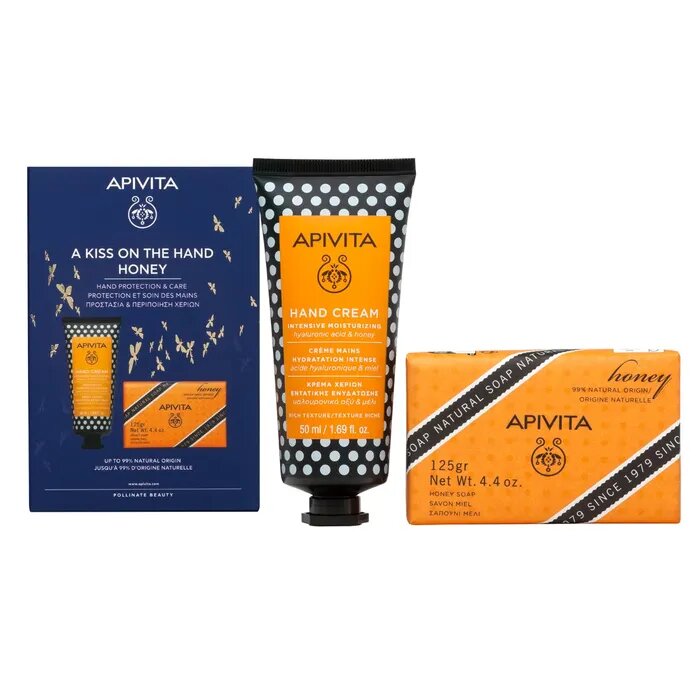 Apivita Cofanetto Crema Mani Idratante 50ml + Sapone Naturale al Miele 125g-2