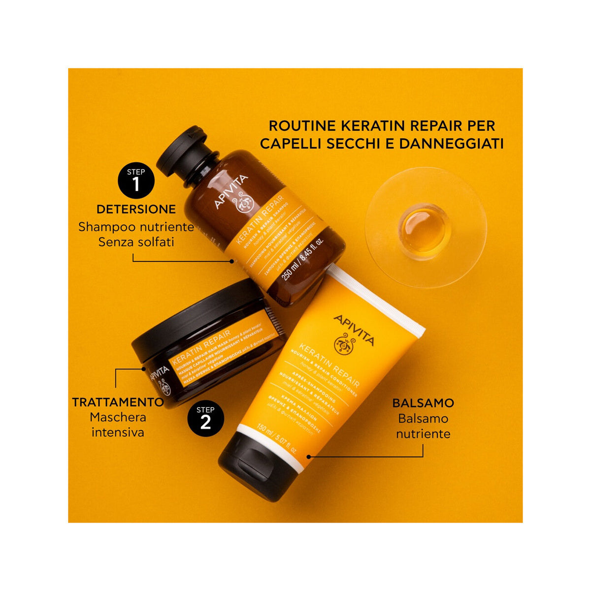 Apivita Keratin Repair Shampoo Nutriente Riparatore 250ml-5