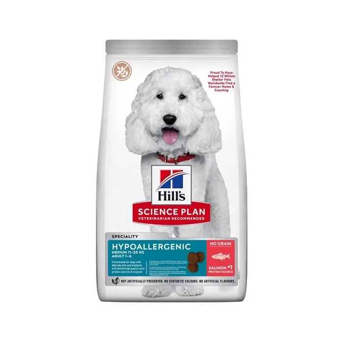 Hill's Science Plan Hypoallergenic Al Salmone Cibo Secco Cani Adulti Taglia Small Sacco 14kg-15