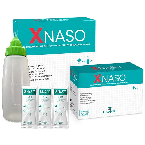 XNaso Soluzione Salina Con Peg 3350 E Sali Per Irrigazione Nasale 30 Bustine + 1 Erogatore-1