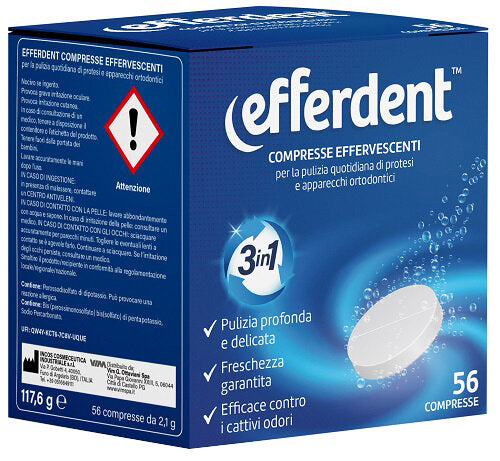 Efferdent 56 Compresse Effervescenti Protesi/Apparecchi Ortodontici-1