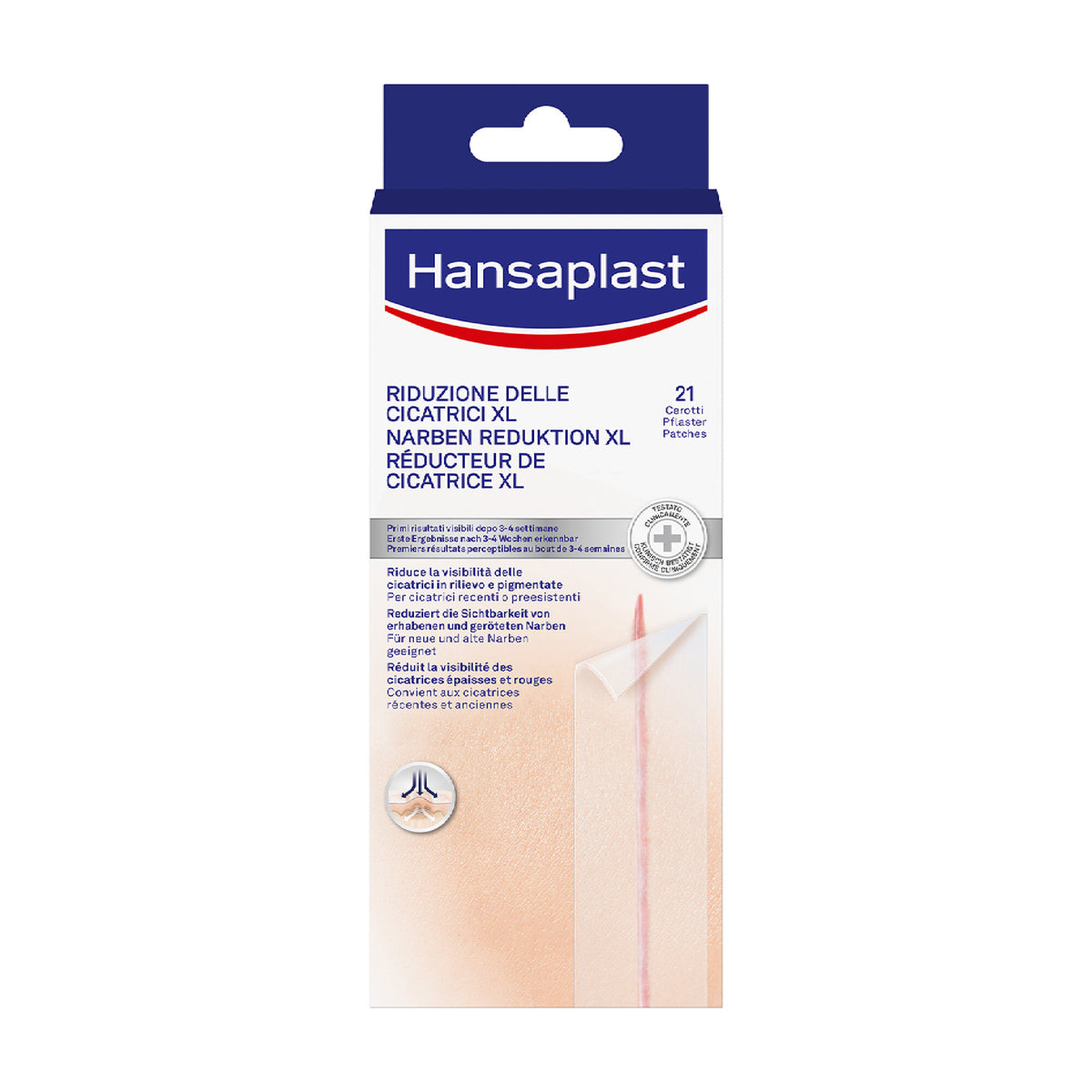Hansaplast Cerotti Riduzione Delle Cicatrici XL 21 Pezzi Da 3x14,6 Cm Cerotti Cicatrici Grandi-1