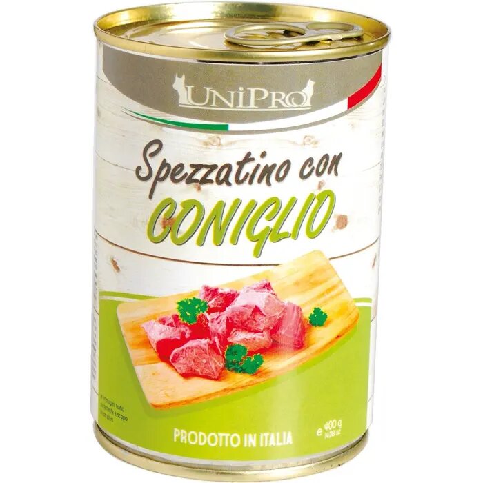 Unipro Spezzatino Con Coniglio Cibo Umido Per Cani Adulti Barattolo 400g-1