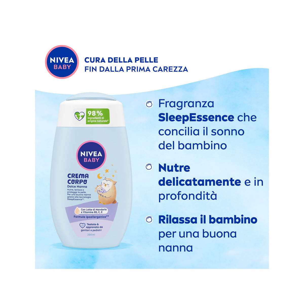 Nivea Baby Crema Corpo Dolce Nanna 200ml Crema Bambini Corpo Per Una Pelle Nutrita E Protetta-4