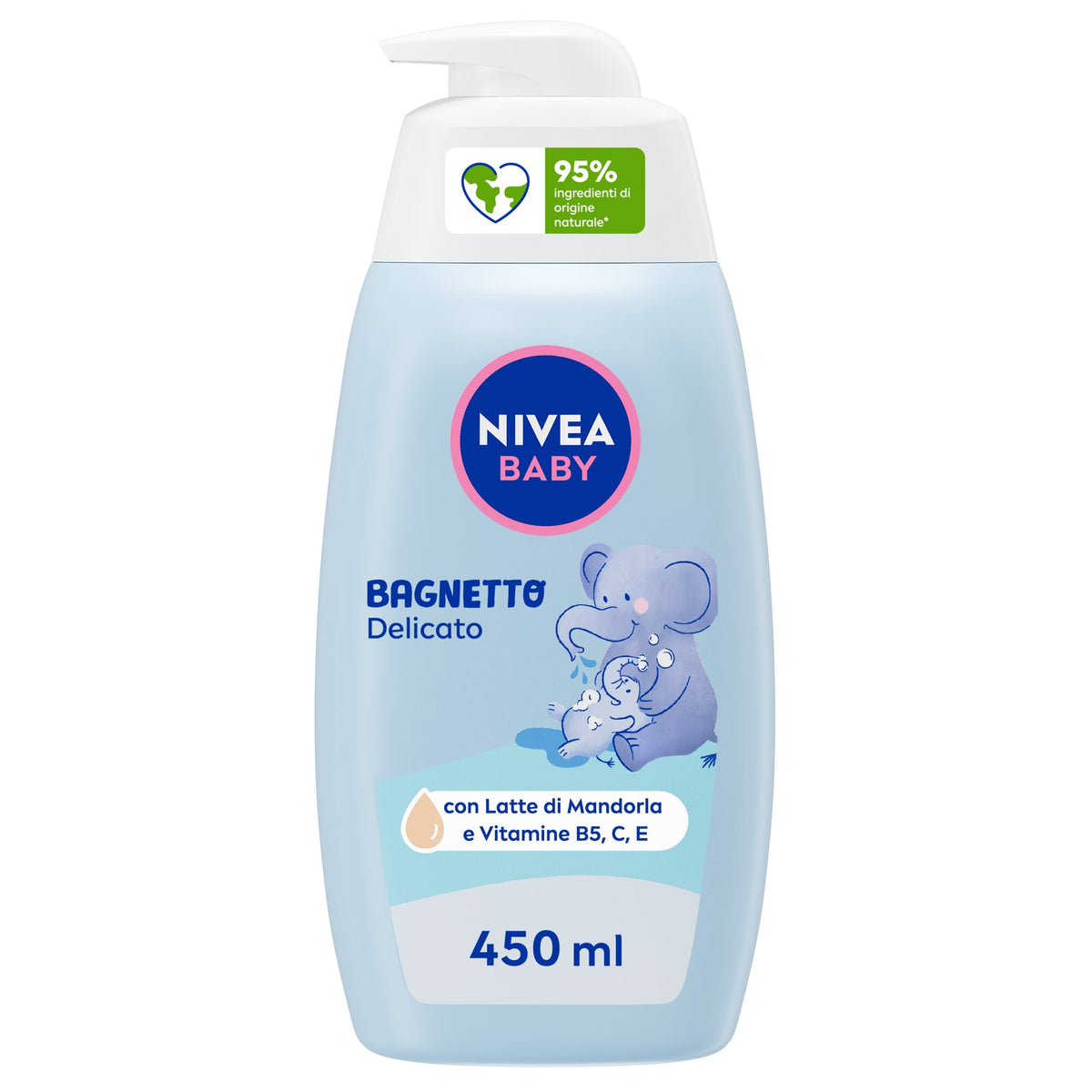 Nivea Baby Bagnetto Delicato 450 ml Detergente Neonato Per Una Detersione Delicata E Idratante-2