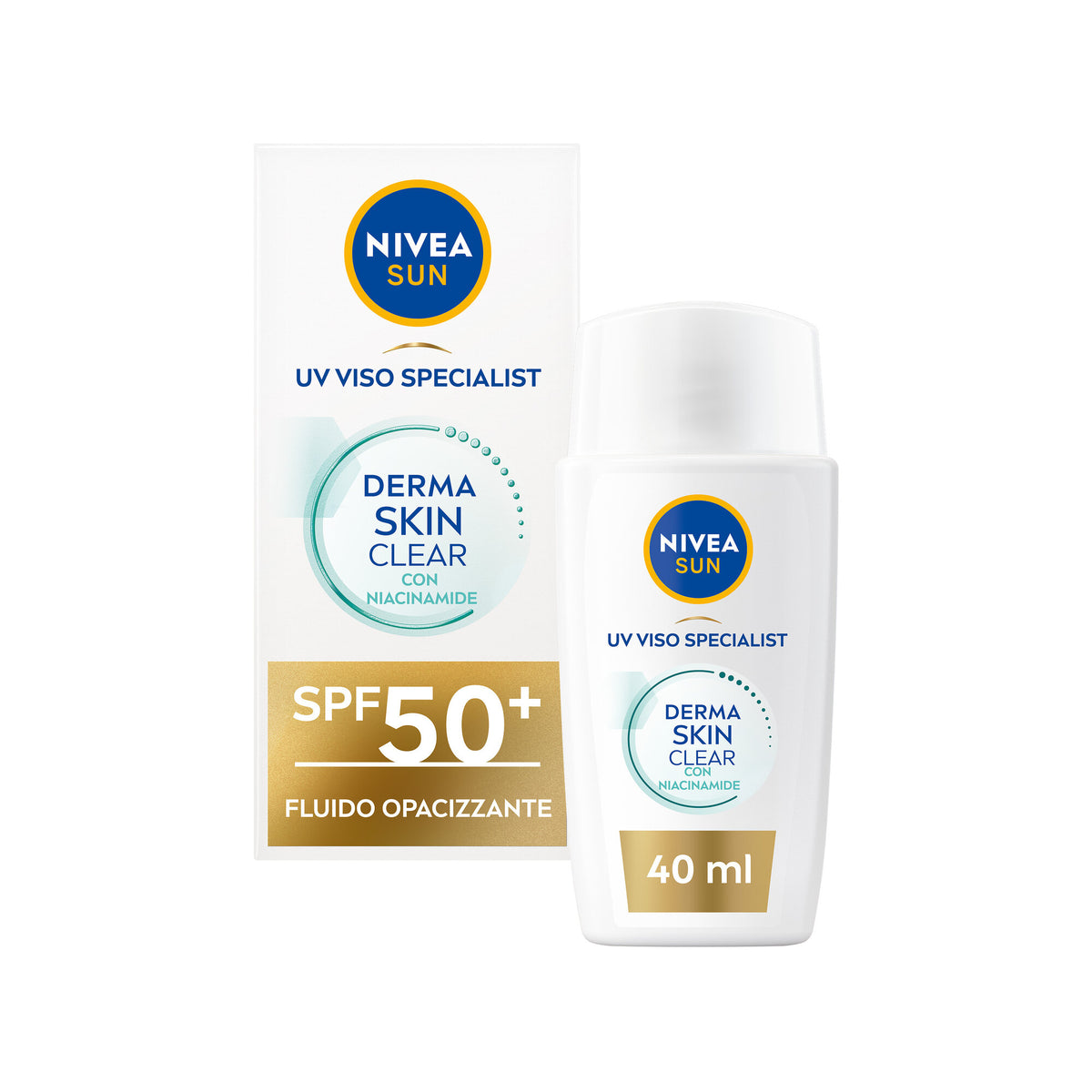 Nivea Sun Uv Viso Derma Skin Clear Fp50+ 40ml Crema Solare Viso Anti-imperfezioni Con Niacinamide-2