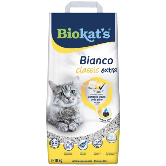 Biokat's Bianco Classic Extra Lettiera Con Carbone Attivo Per Gatti 10kg-2