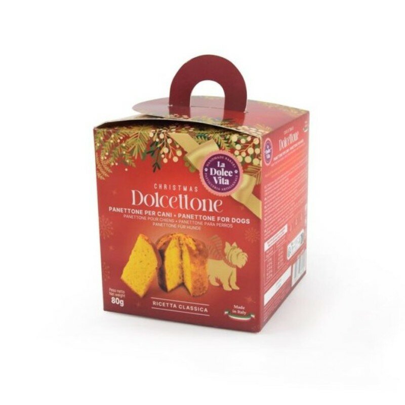 La Dolce Vita Dolcettone Panettone Per Cani Gusto Classico 80g-1