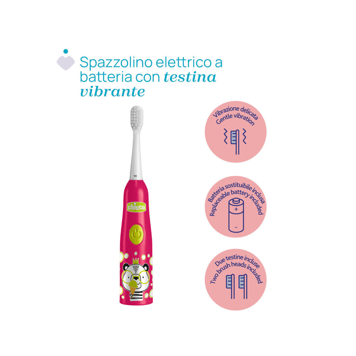 Chicco Spazzolino Elettrico Panda 3+ Anni 1 Pezzo-2
