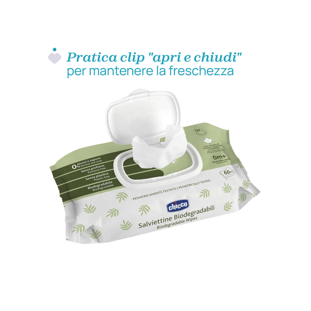 Chicco Salviettine Biodegradabili 60 Pezzi-3