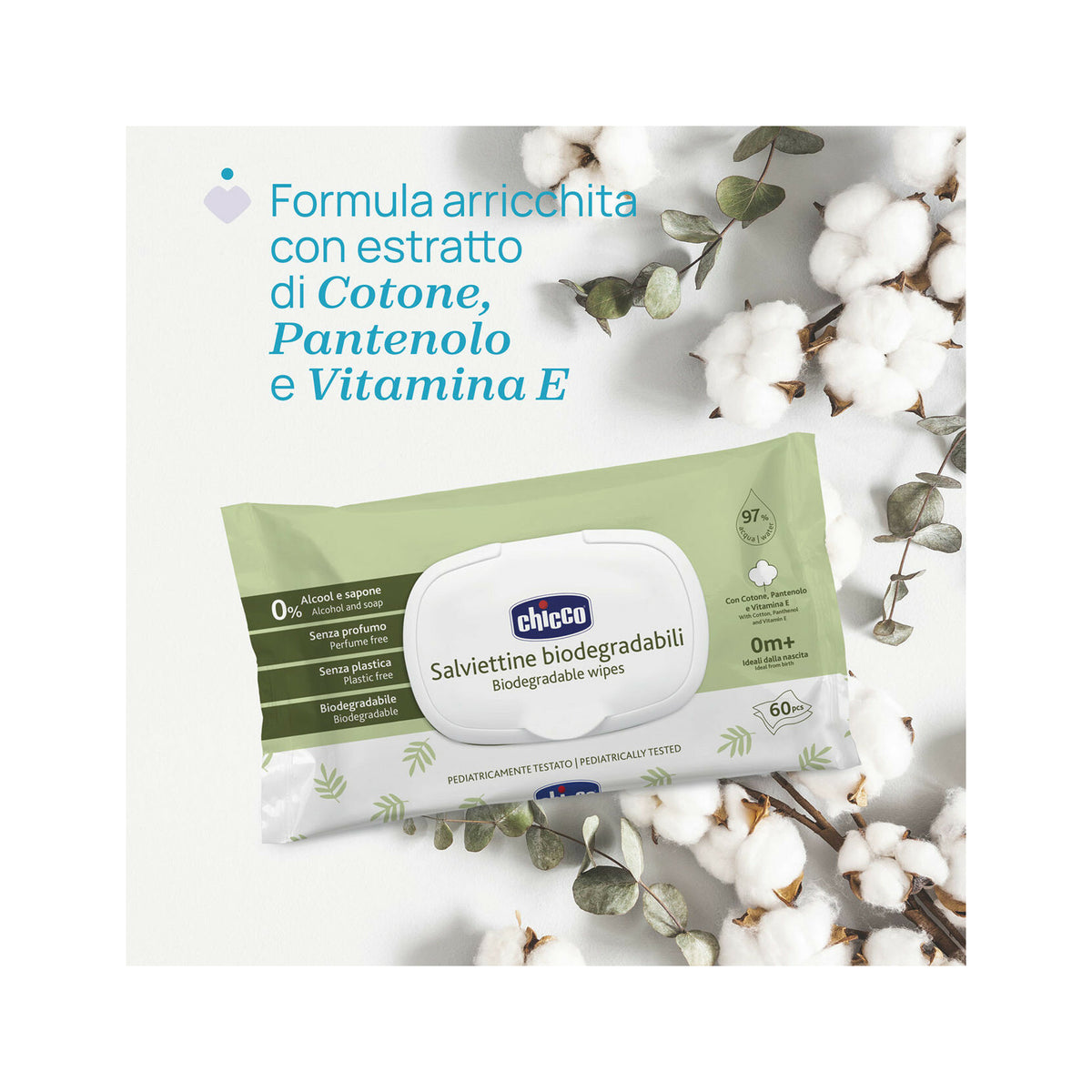 Chicco Salviettine Biodegradabili 60 Pezzi-5