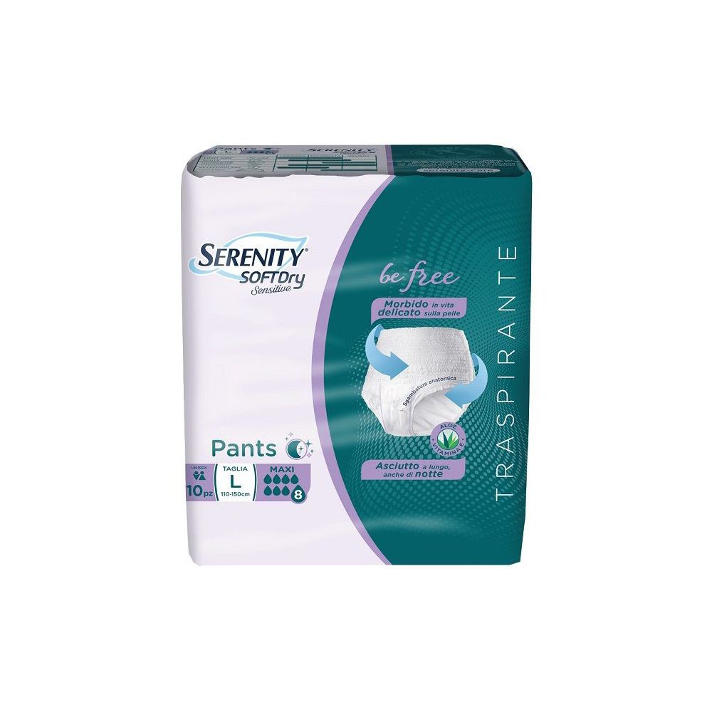 Serenity SoftDry Sensitive Be Free Pants Maxi L 10 Pezzi