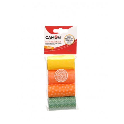 Camon Sacchetti Di Ricambio Profumati agli Agrumi Per Cani 4 Rotoli-1