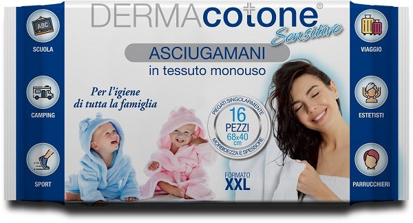 Dermacotone Sensitive Asciugamani Xxl 68x40 cm 16 Pezzi-0