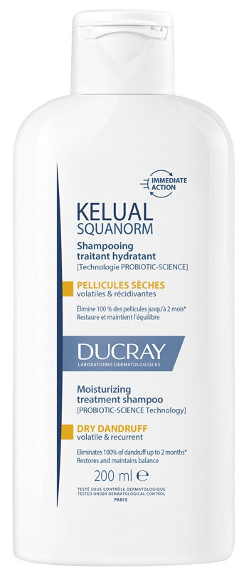 Ducray Kelual Squanorm Shampoo Trattante Idratante Forfora Secca 200ml-1