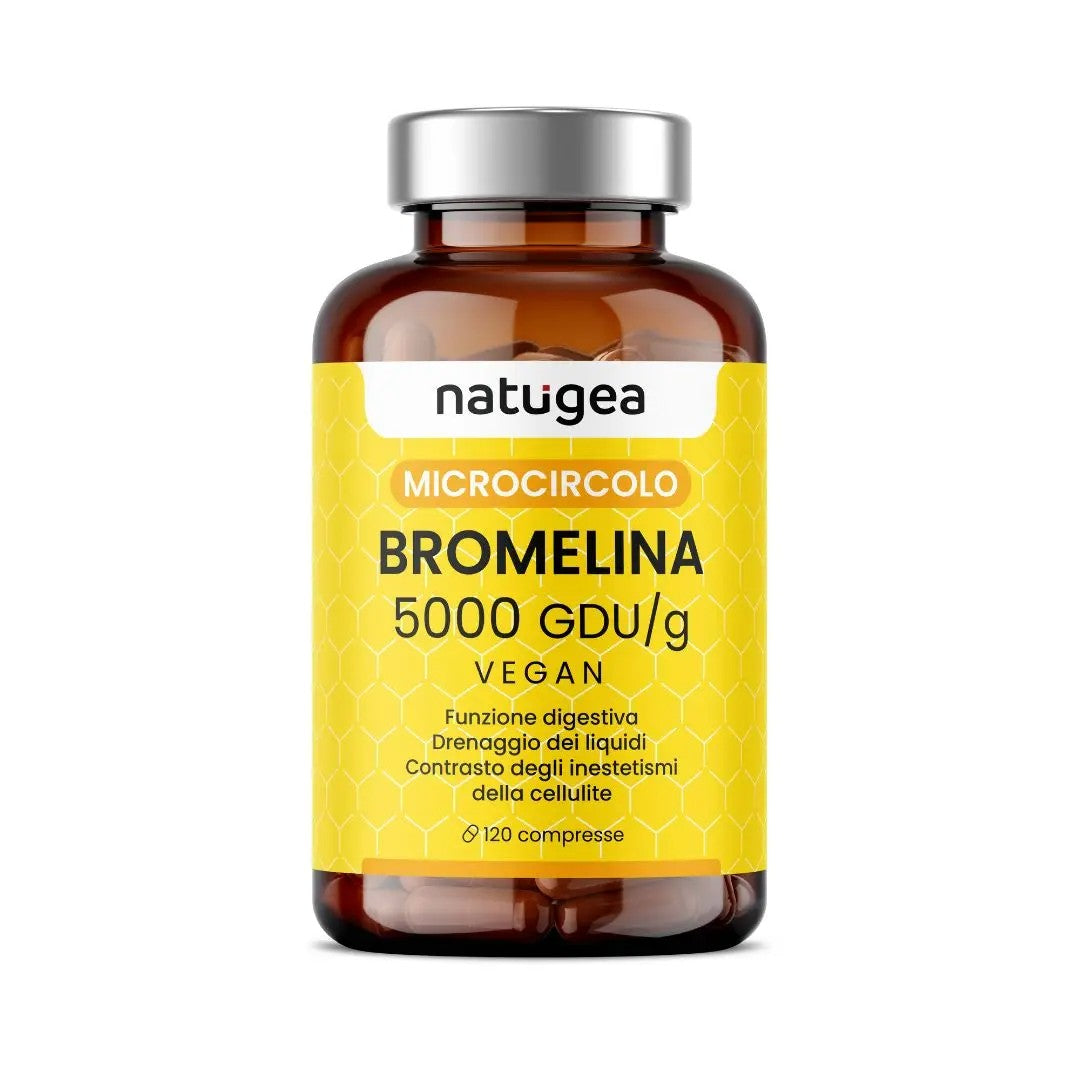 Natugea Bromelina Forte Drenante 5000 GDU/g Vegana Detox Anticellulite 120 Compresse-6