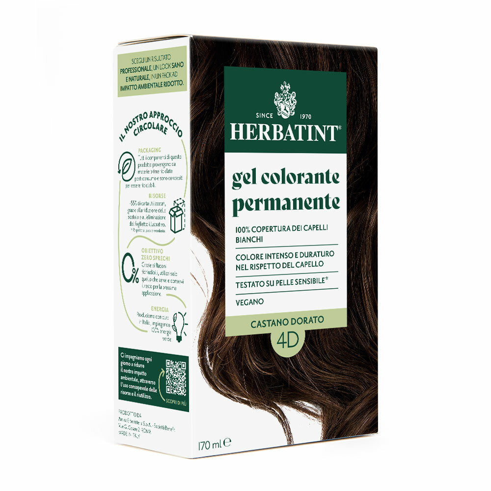 Herbatint Tintura Per Capelli Gel Permanente 4D Castano Dorato 170ml-1