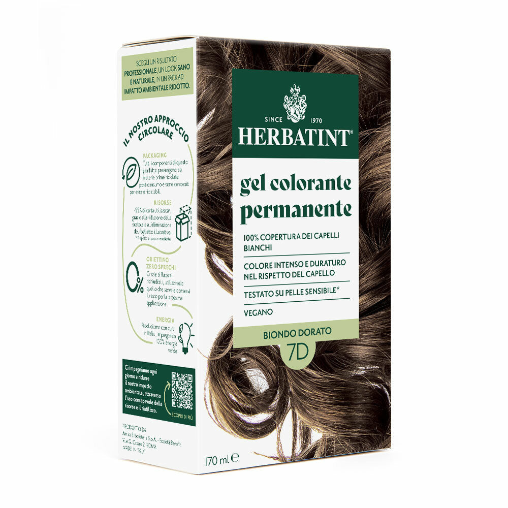 Herbatint Gel Colorante Permanente 7D Biondo Dorato 170ml-1