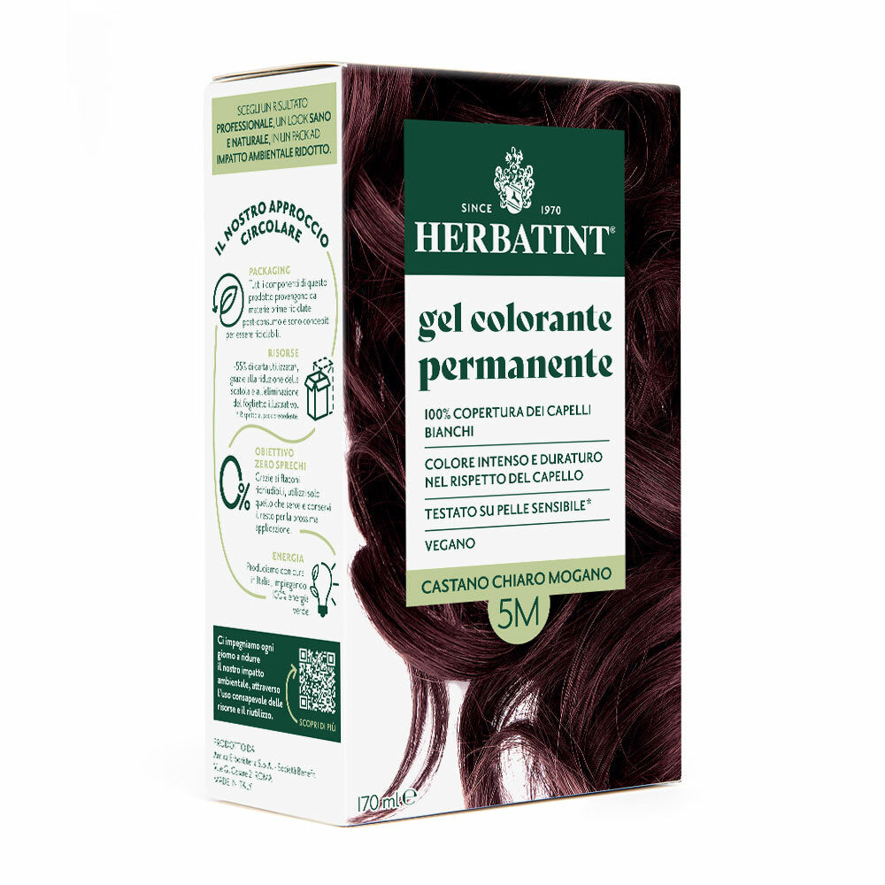 Herbatint Gel Colorante Permanente 5M Castano Chiaro Mogano 170ml-1