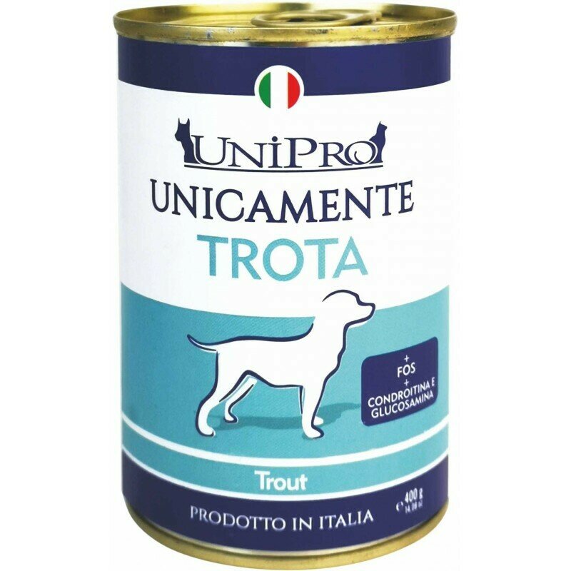 Unipro Unicamente Trota Cibo Umido Cani Adulti Barattolo 400g-1