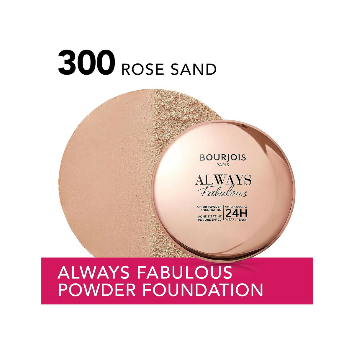 Bourjois Always Fabulous Fondotinta Compatto In Polvere 300 Rose Sand 7g SPF20-1