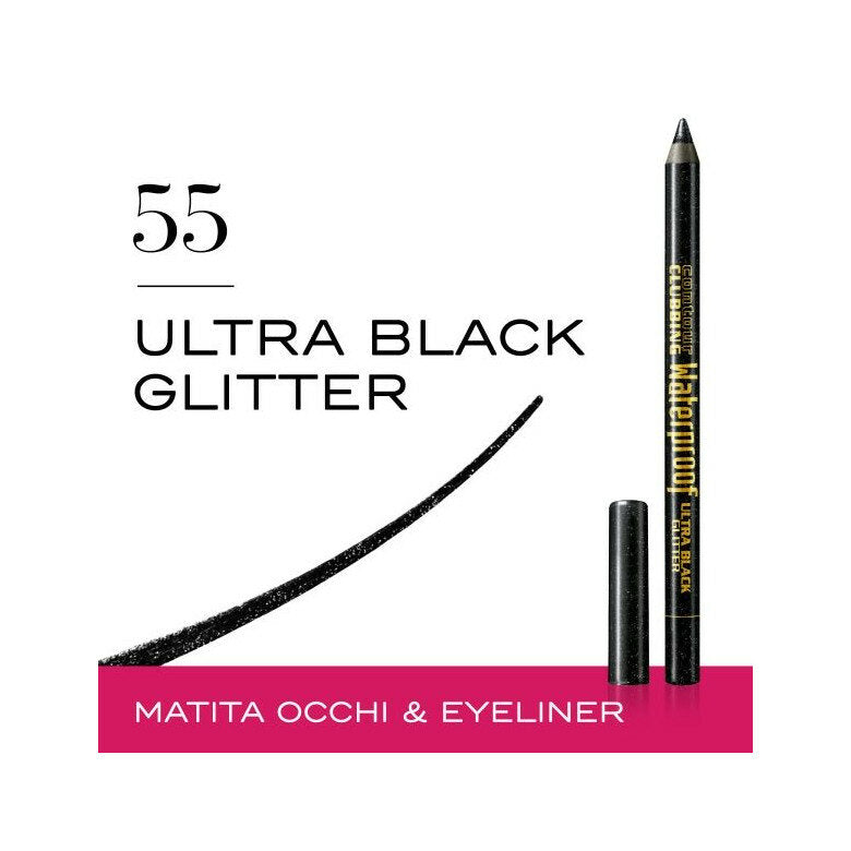 Bourjois Contour Clubbing Waterproof Matita Occhi 1,2g 055 Ultra Black Glitter-1