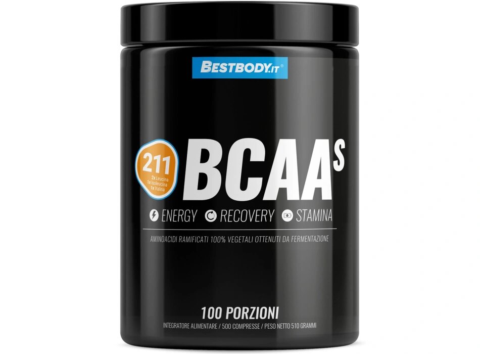 BCAAs 2:1:1 Aminoacidi Ramificati BCAA con Vitamina B1 e B6 500 Compresse-1