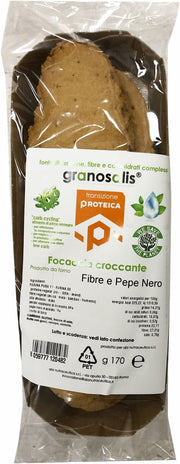 Granosalis Focaccia Croccante Proteica Fibre Pepe Nero 170g-1