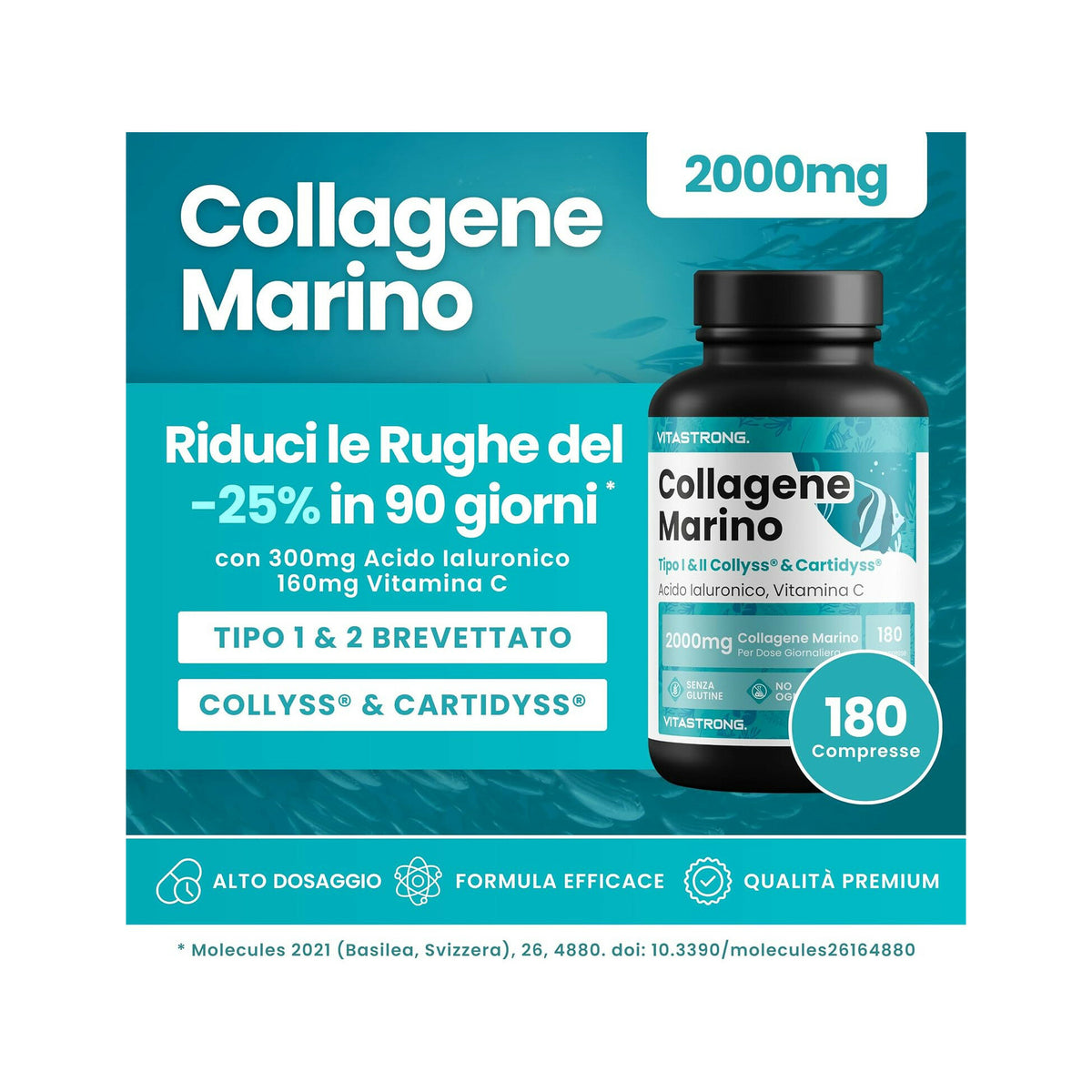 Vitastrong Marine Collagen 180 Compresse-2