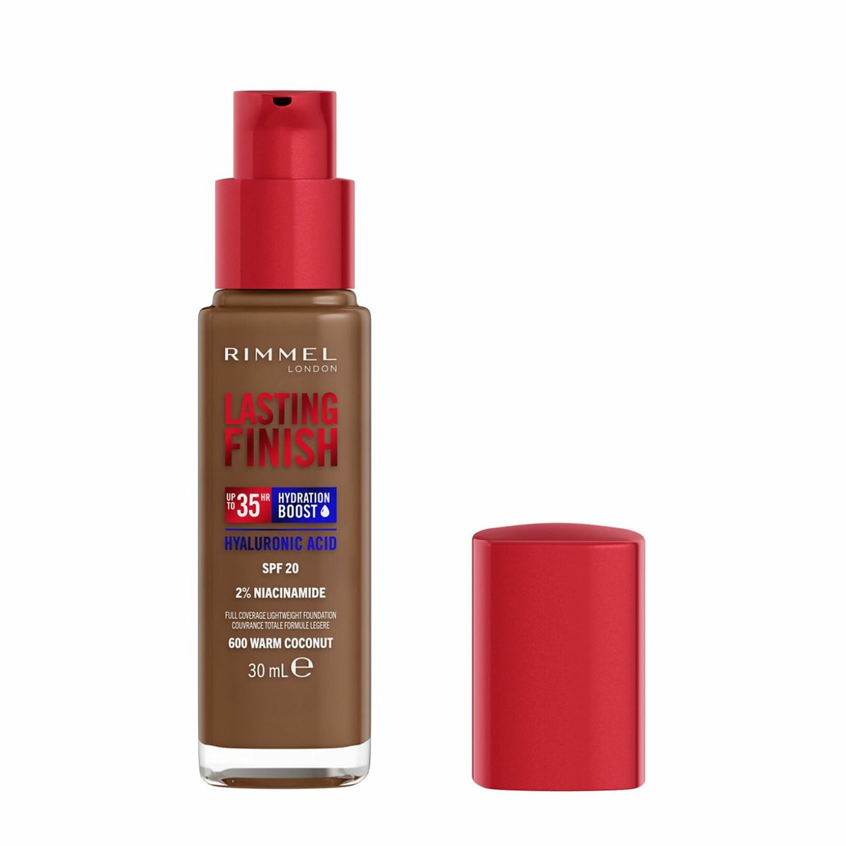 Rimmel Fondotinta Lasting Finish 35h Con Acido Ialuronico 600 Warm Coconut 30ml-2